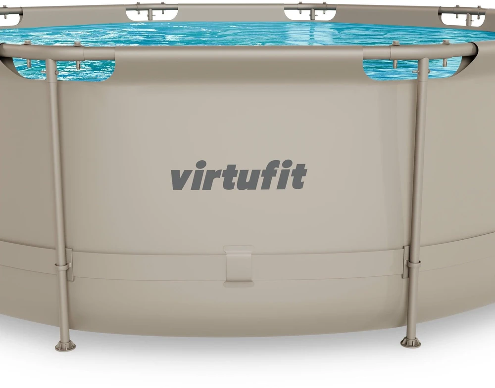 VIRTUFIT apvalus baseinas 366 cm su filtravimo siurbliu, smėlio spalvos