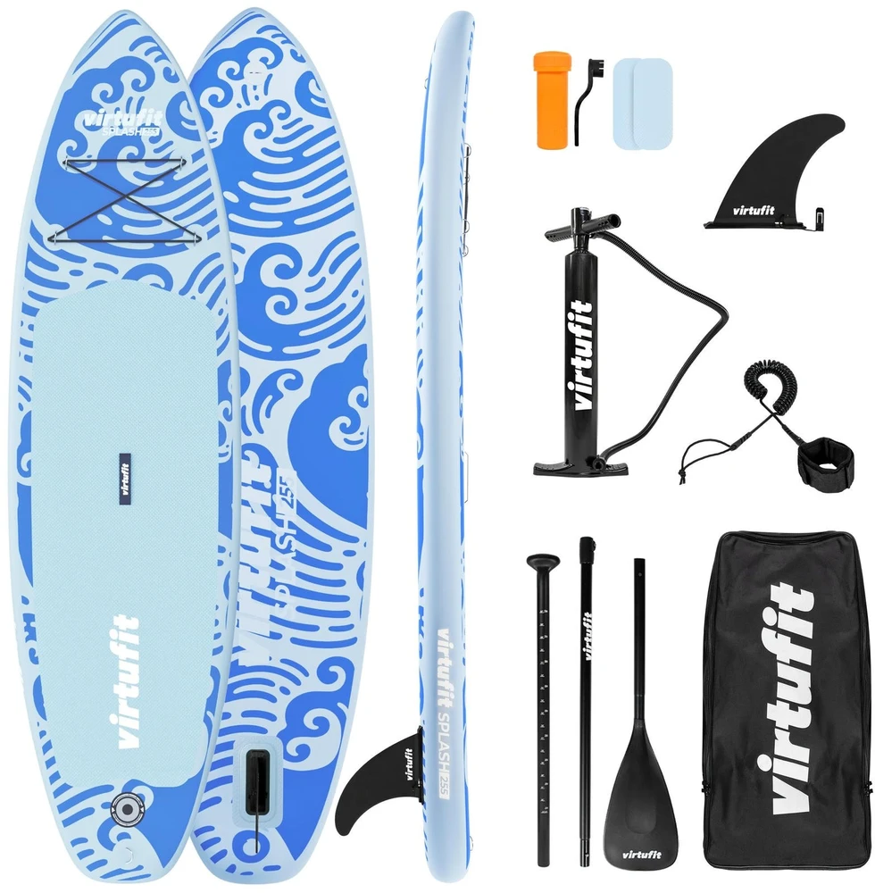 Virtufit SUP lenta Splash 255 Wave Mėlyna su irklu 255 cm 100 kg