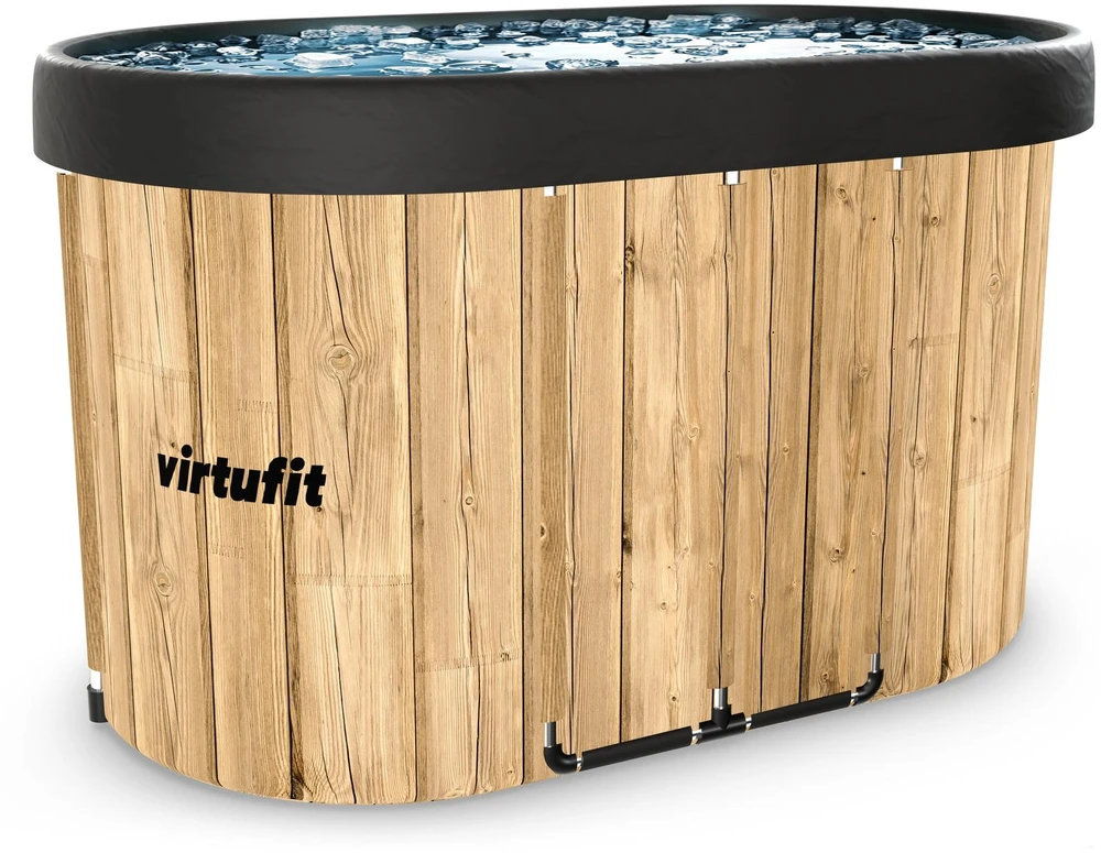 Virtufit Ledinė vonia Oval 500 – sulankstoma šalčio terapijai Ice Bath, ruda