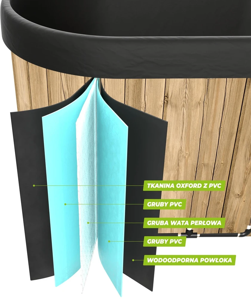 Virtufit Ledinė vonia Oval 500 – sulankstoma šalčio terapijai Ice Bath, ruda