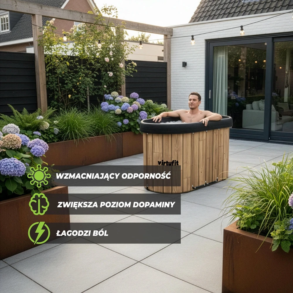 Virtufit Ledinė vonia Oval 500 – sulankstoma šalčio terapijai Ice Bath, ruda