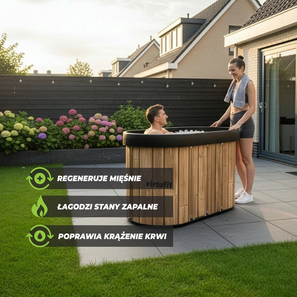 Virtufit Ledinė vonia Oval 500 – sulankstoma šalčio terapijai Ice Bath, ruda