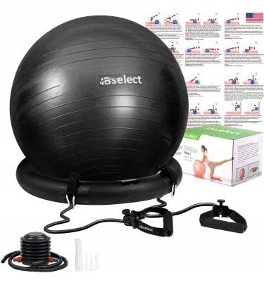 Virtufit VIRTUFIT GIMNASTIKOS KAMUOLYS ANTI-BURST PRO SU POMPA JUODA 65 CM