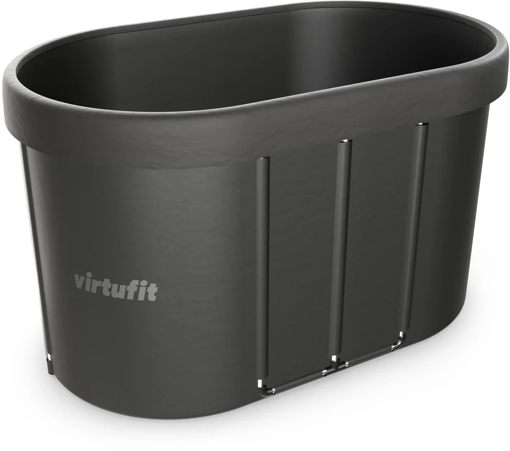Virtufit Suledėjusio vandens vonia Oval 500 – sulankstoma šalto vandens terapijai Ice Bath, juoda