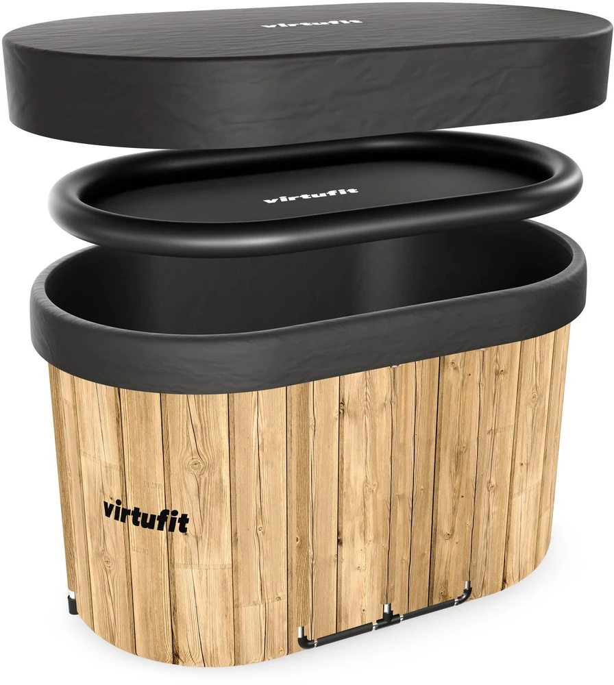 Virtufit Ledinė vonia Oval 500 – sulankstoma šalčio terapijai Ice Bath, ruda