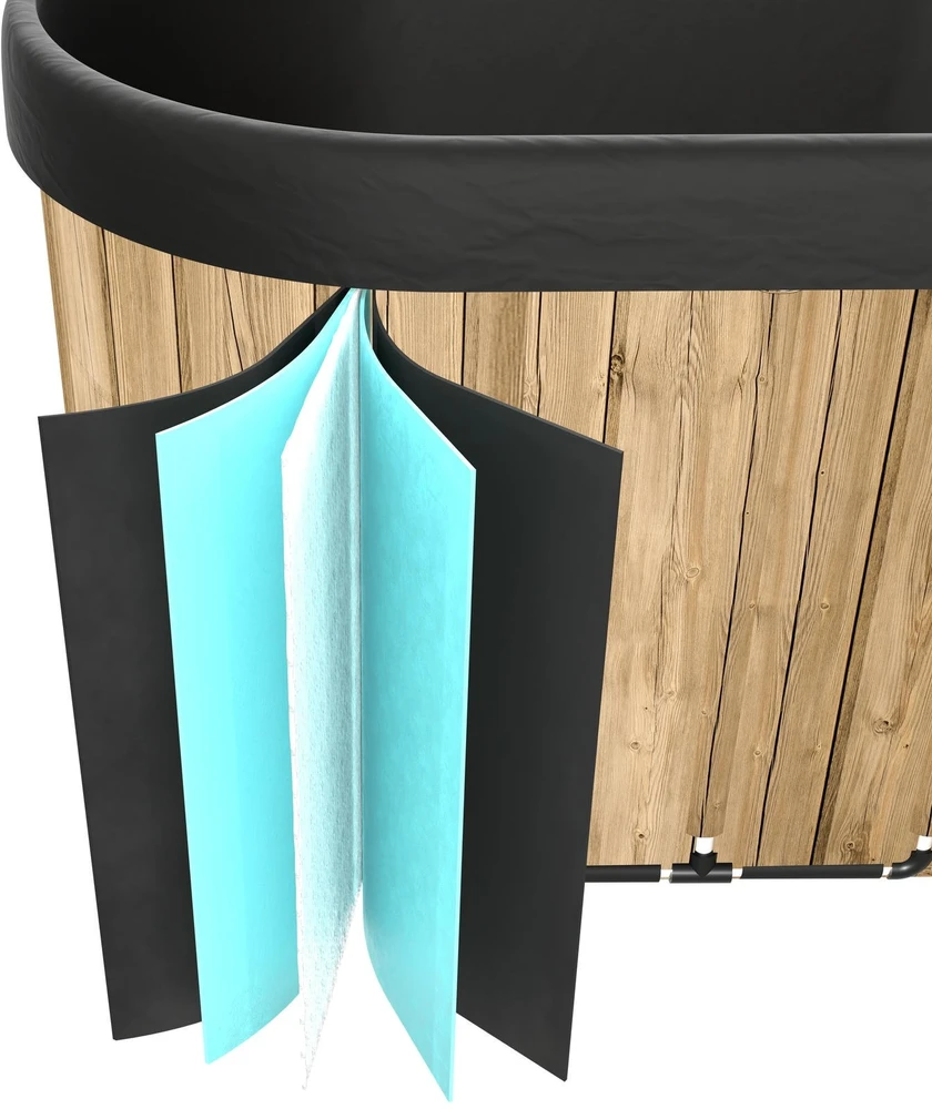 Virtufit Ledinė vonia Oval 500 – sulankstoma šalčio terapijai Ice Bath, ruda