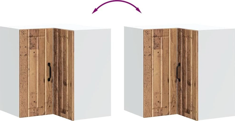 virtuvės sieninė kampinė spintelė "Lucca" Old Wood
