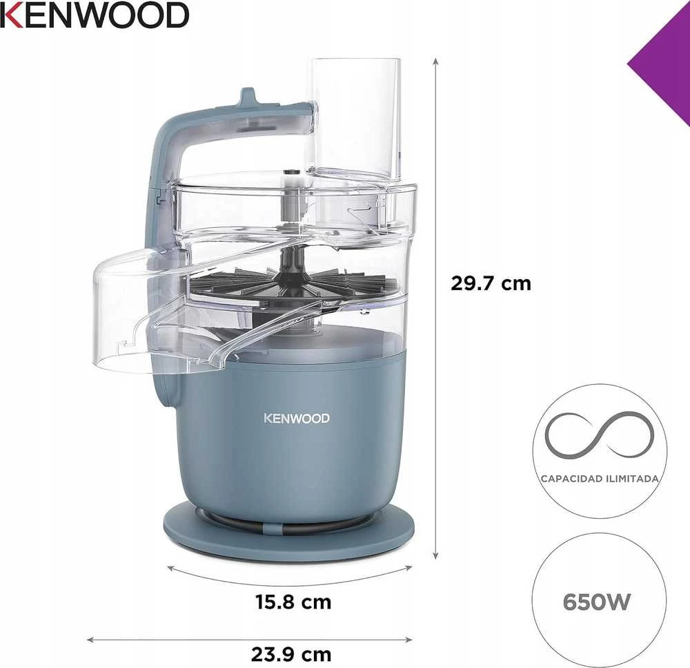 KENWOOD MultiPro Go Super Compact virtuvinis kombainas FDP22.130GY, 650 W,