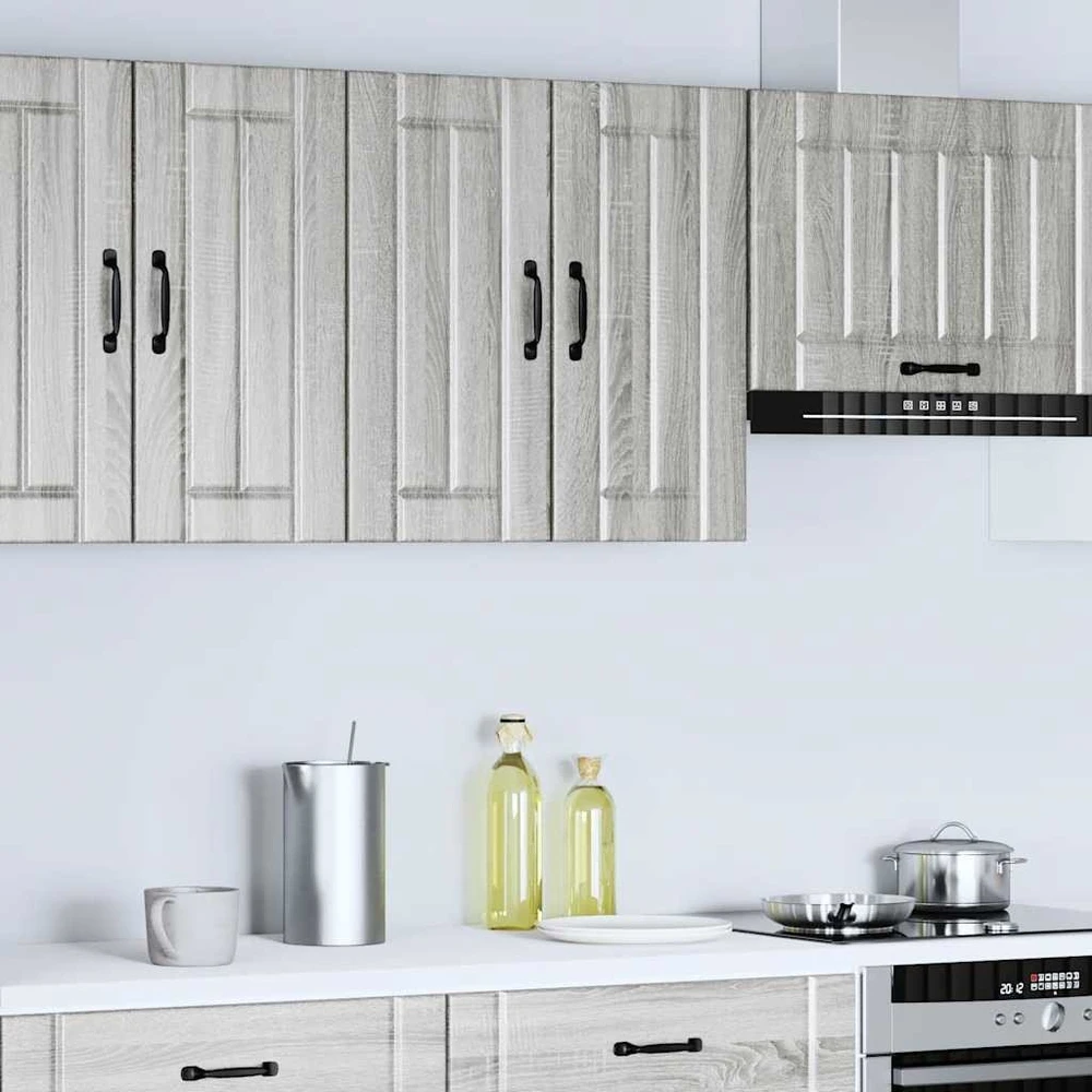 Sieninė virtuvės spinta "Lucca" Pilka Sonoma Engineered Wood