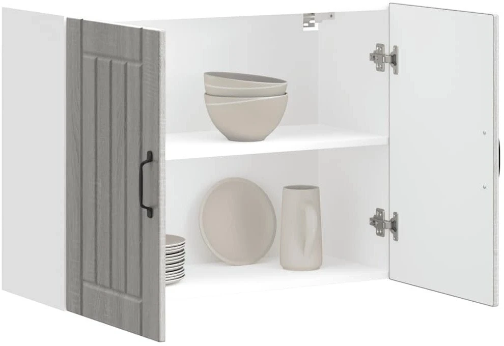 Sieninė virtuvės spinta "Lucca" Pilka Sonoma Engineered Wood