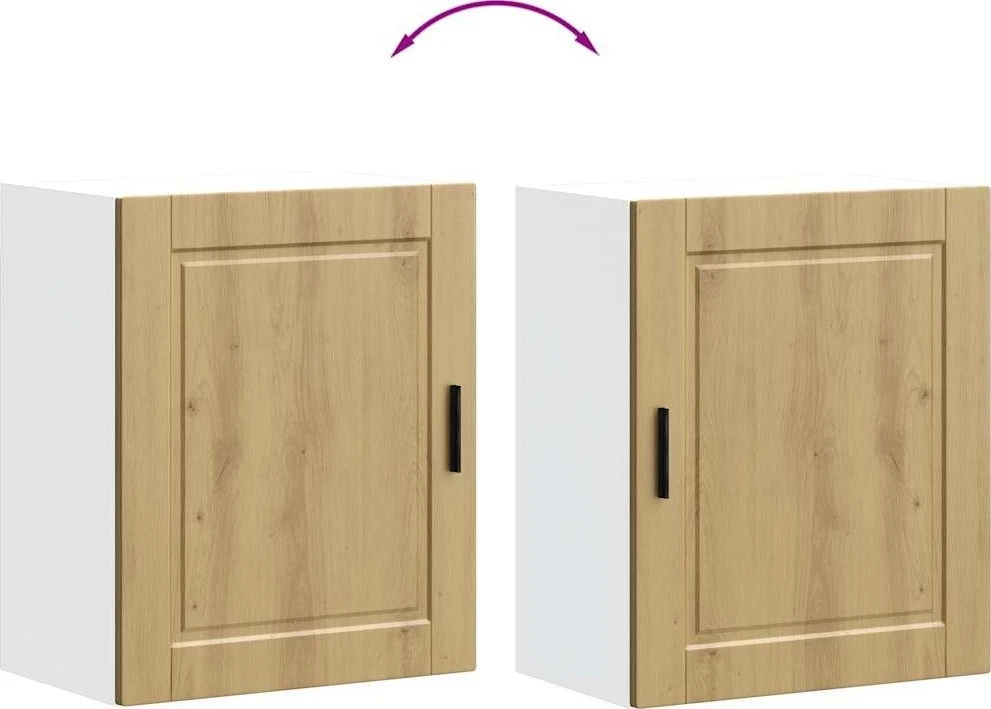 Sieninės virtuvės spintelės 2 vnt "Porto" Artisan Oak