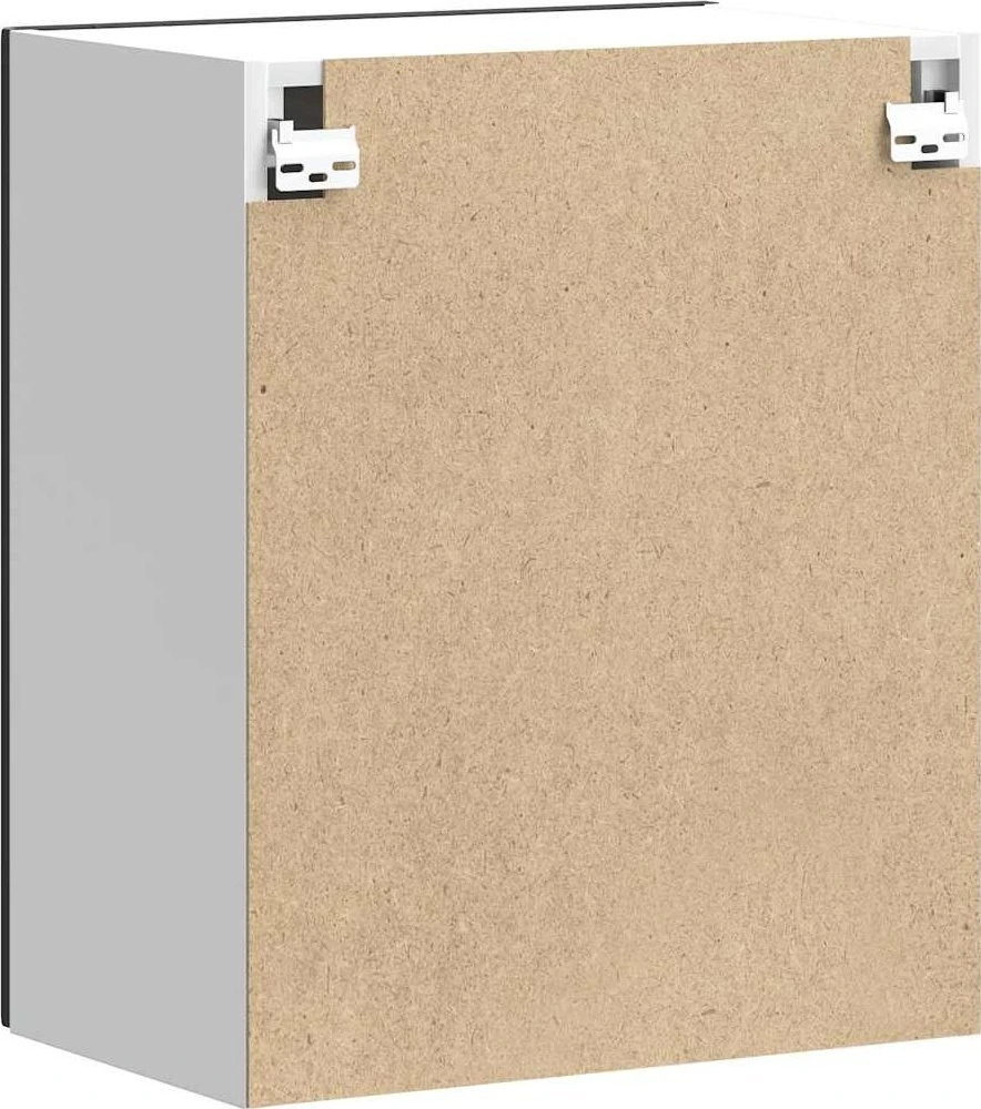 virtuvės sieninės spintelės 2 vnt "Porto" Juodas Engineered Wood