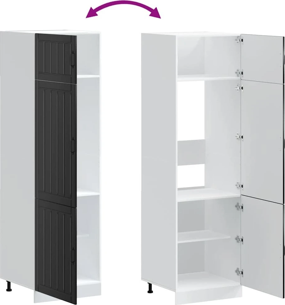 virtuvės spintelė "Lucca" Juodas Engineered Wood