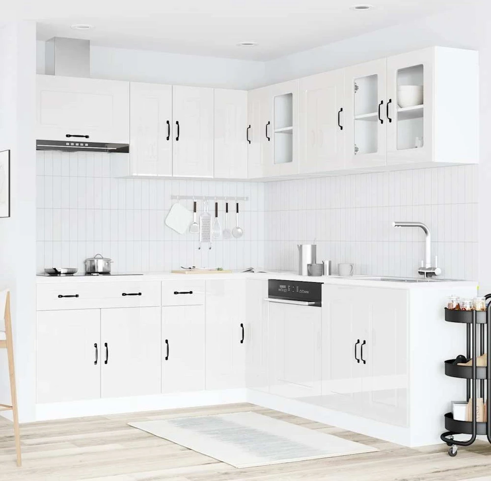 Virtuvinių spintelių komplektas, 11 dalių, Kalmar, balta