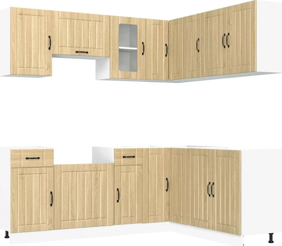Virtuvinių spintelių komplektas, 11 dalių, Kalmar, ąžuolo