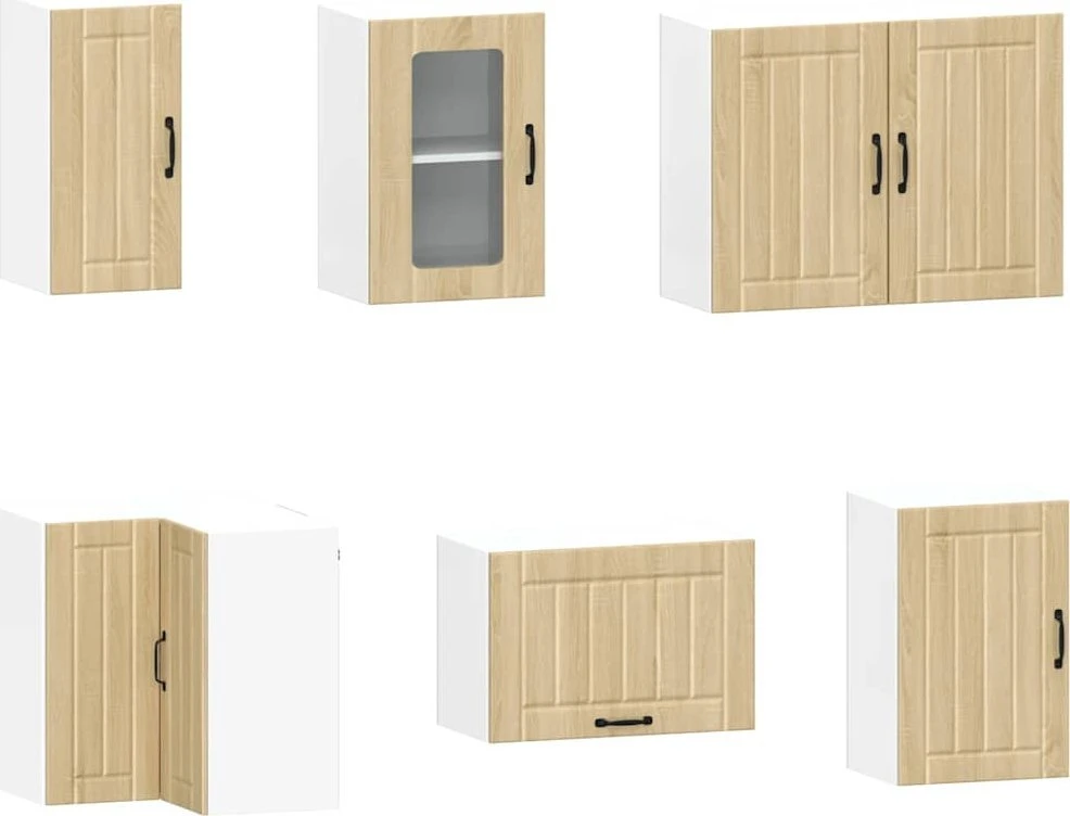 Virtuvinių spintelių komplektas, 11 dalių, Kalmar, ąžuolo