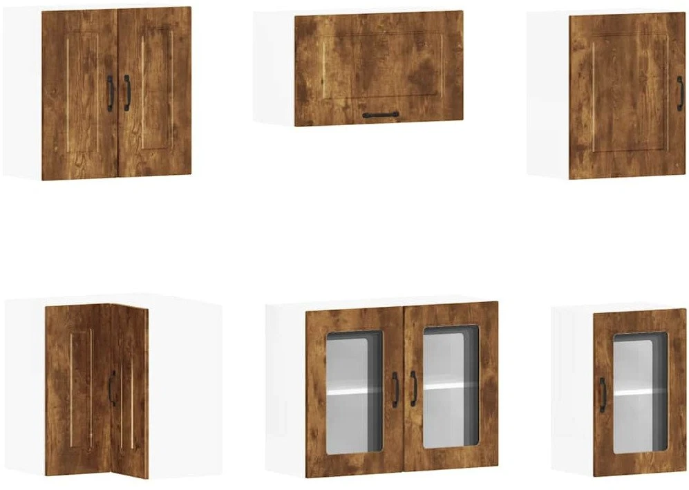Virtuvinių spintelių komplektas, 11 dalių, Kalmar, dūminio