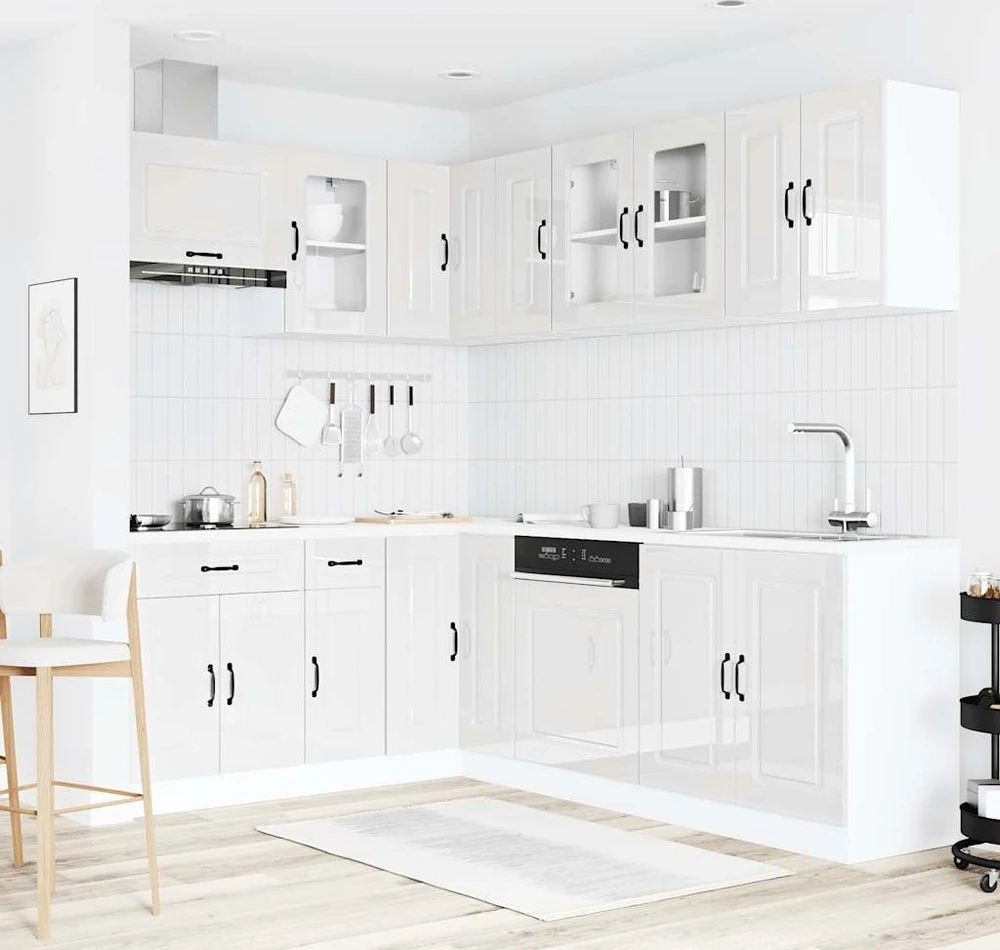 Virtuvinių spintelių komplektas, 11 dalių, Kalmar, balta
