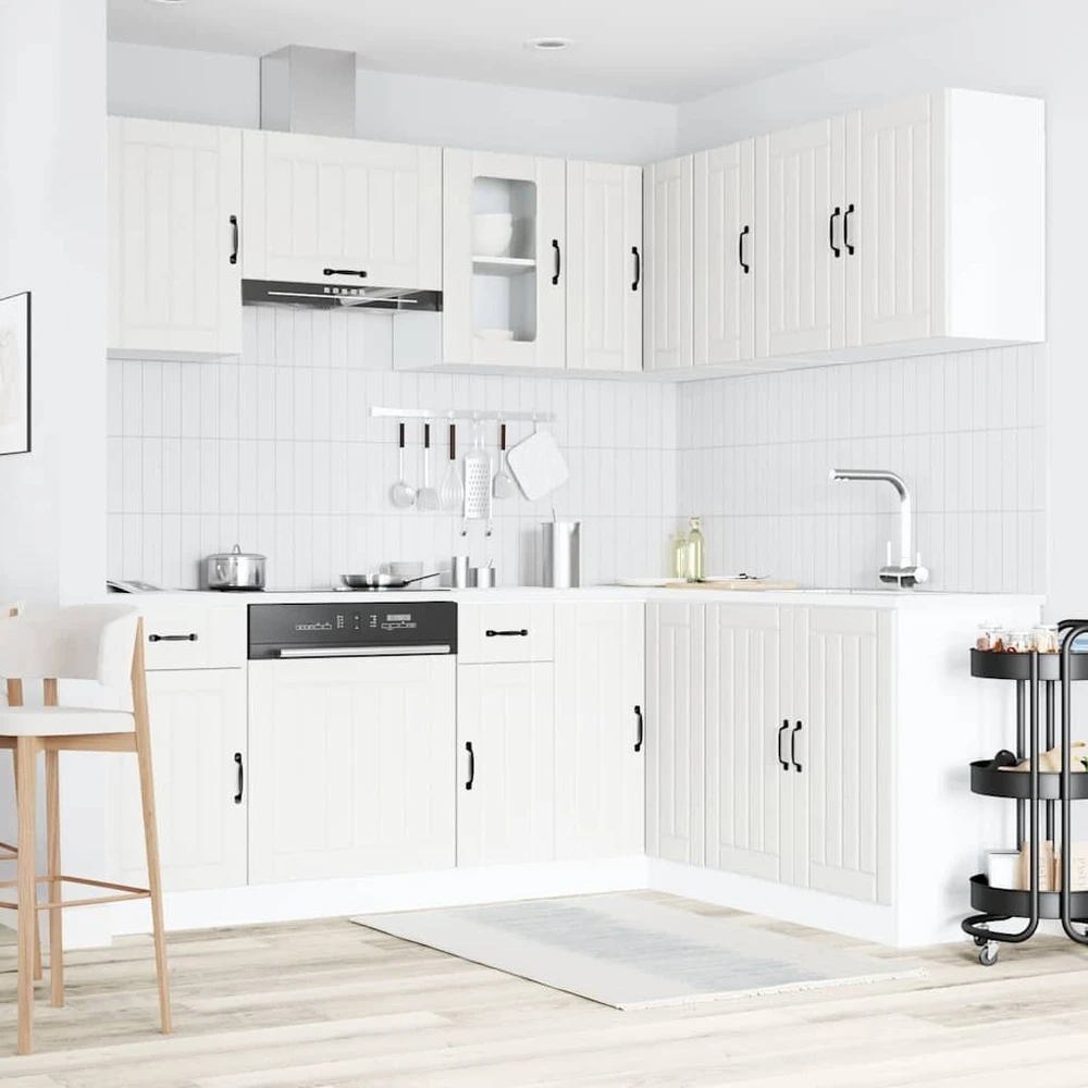 Virtuvinių spintelių komplektas, 11 dalių, Kalmar, balta