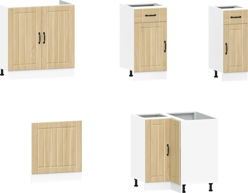 Virtuvinių spintelių komplektas, 11 dalių, Kalmar, ąžuolo