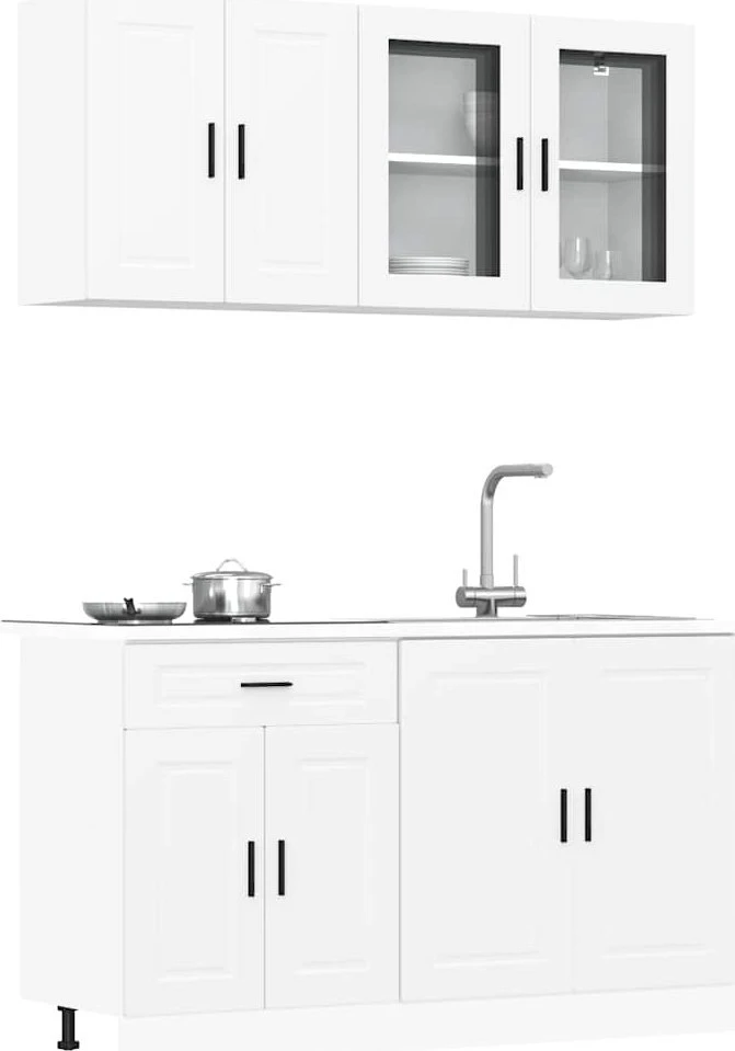 Virtuvinių spintelių komplektas, 4 dalių, Porto, balta