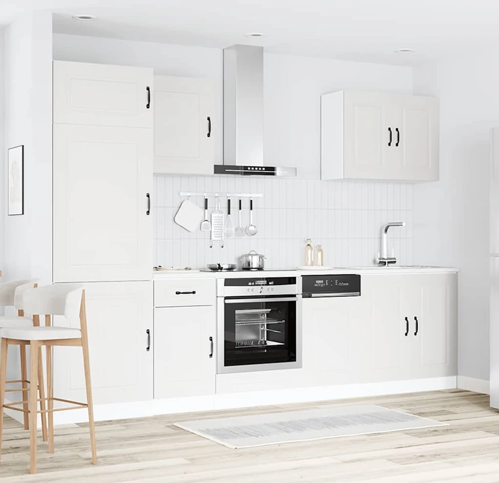 Virtuvinių spintelių komplektas, 7 dalių, Kalmar, balta