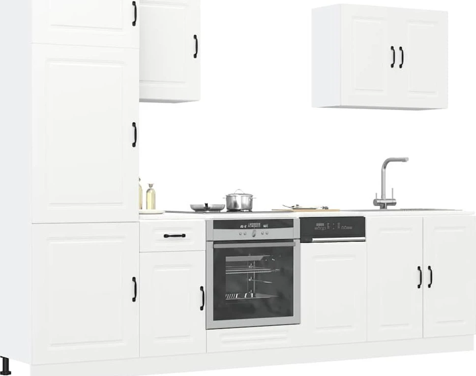 Virtuvinių spintelių komplektas, 7 dalių, Kalmar, balta