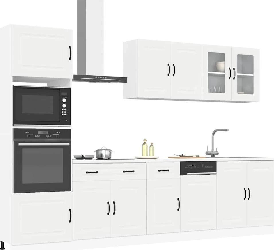 Virtuvinių spintelių komplektas, 7 dalių, Kalmar, balta