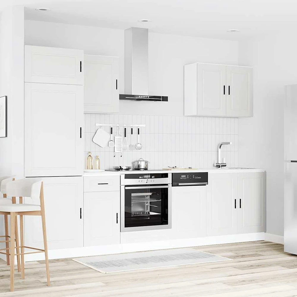 Virtuvinių spintelių komplektas, 7 dalių, Porto, balta