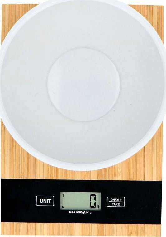 Virtuvinės svarstyklės Alpina - Cyfrowa waga kuchenna bambusowa 5kg