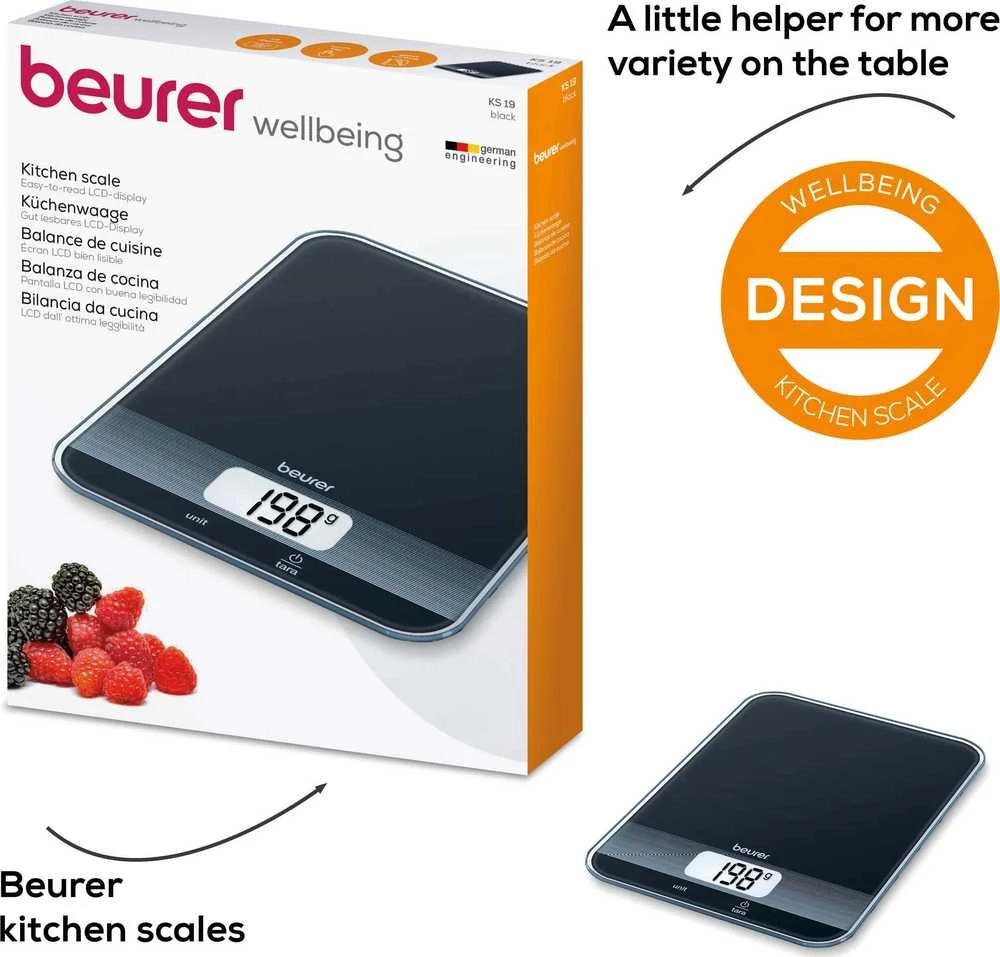 Beurer Virtuvinės svarstyklės KS19Black