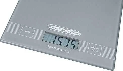 Virtuvinės svarstyklės Mesko | Virtuvės svarstyklės | MS 3145 | Maksimalus svoris (talpa) 5kg | Graduacija 1 g | Ekrano tipo LCD | Sidabrinis