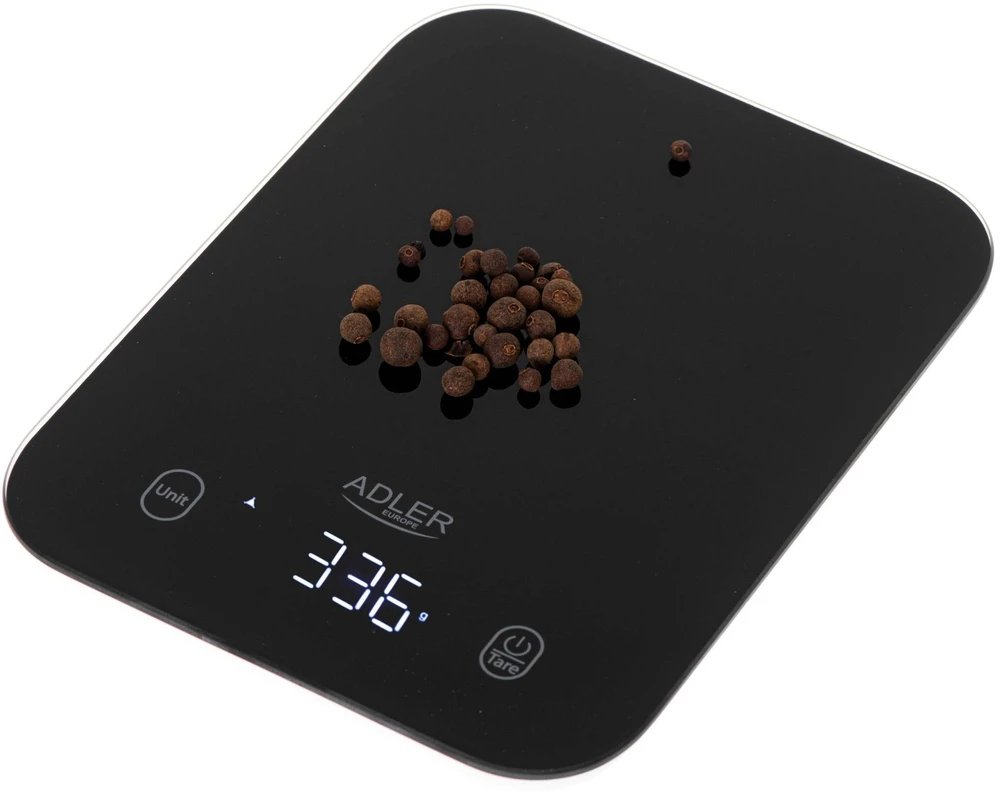 Virtuvinės svarstyklės Adler Kitchen Scale | AD 3181b | Graduation 1 g | Ekranas type LED | Juodas