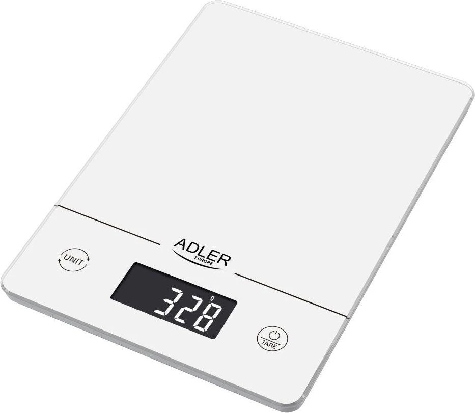 Adler | Virtuvinės svarstyklės | AD 3170 | Didžiausias svoris (talpa) 15 kg | Graduacija 1 g | Ekrano tipo LCD | Baltas