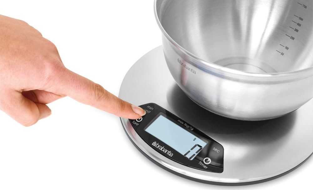 Virtuvinės svarstyklės Brabantia cyfrowa okrągła su timerem 480560