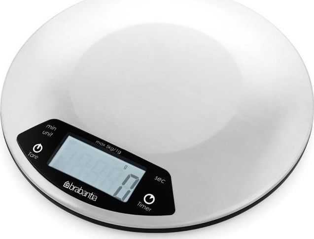 Virtuvinės svarstyklės Brabantia cyfrowa okrągła su timerem 480560