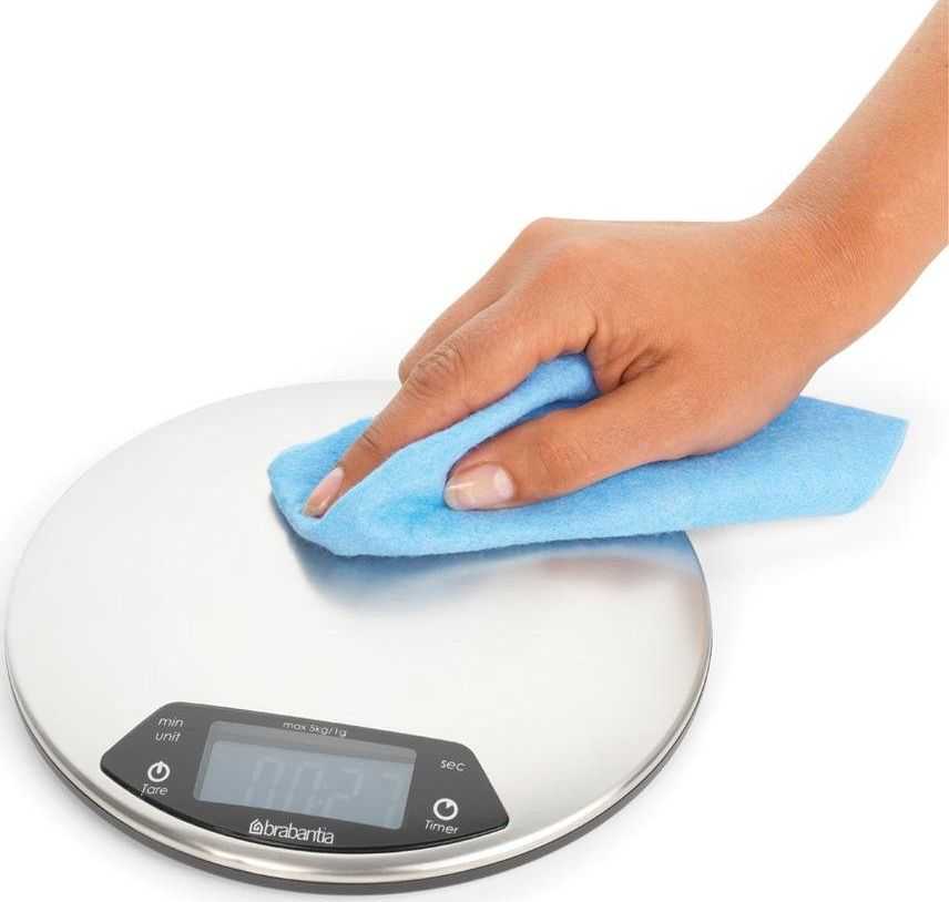 Virtuvinės svarstyklės Brabantia cyfrowa okrągła su timerem 480560