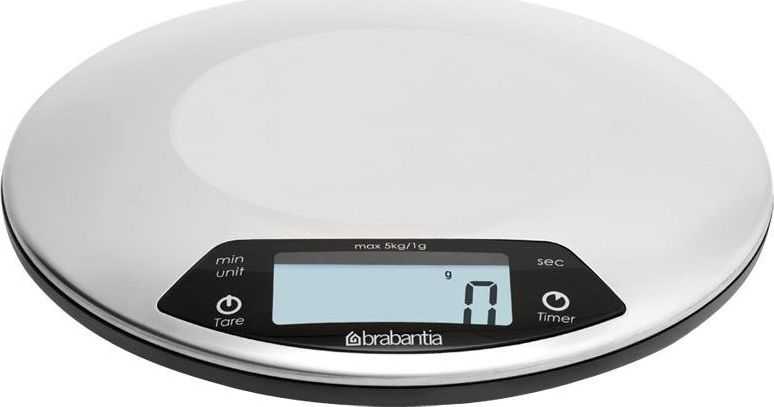Virtuvinės svarstyklės Brabantia cyfrowa okrągła su timerem 480560