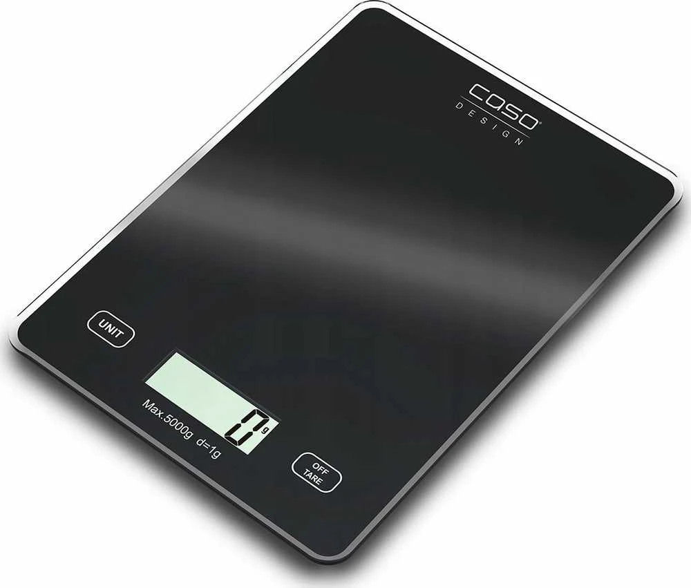 Caso | Virtuvinės svarstyklės | Slim | Maximum weight (capacity) 5kg | Graduation 1 g | Juodas