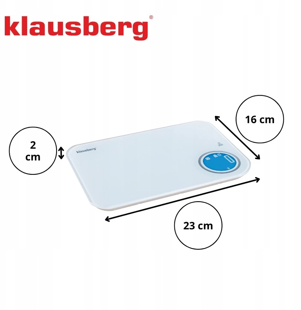 Virtuvinės svarstyklės Svarstyklės „Bluetooth“ virtuvės svarstyklės, dietinės, 5kg kalorijų analizės, grūdinto stiklo, „Klausberg“