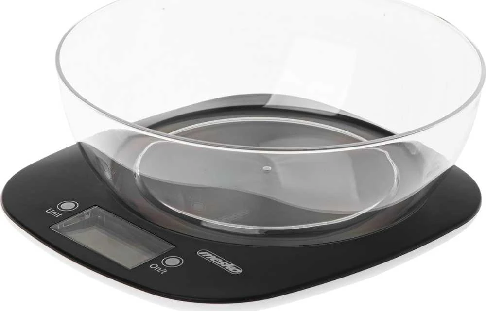 Virtuvinės svarstyklės Mesko Adler virtuvės svarstyklės su dubeniu | MS 3179b | Graduacija 1 g | Ekrano tipo LCD | Juodas