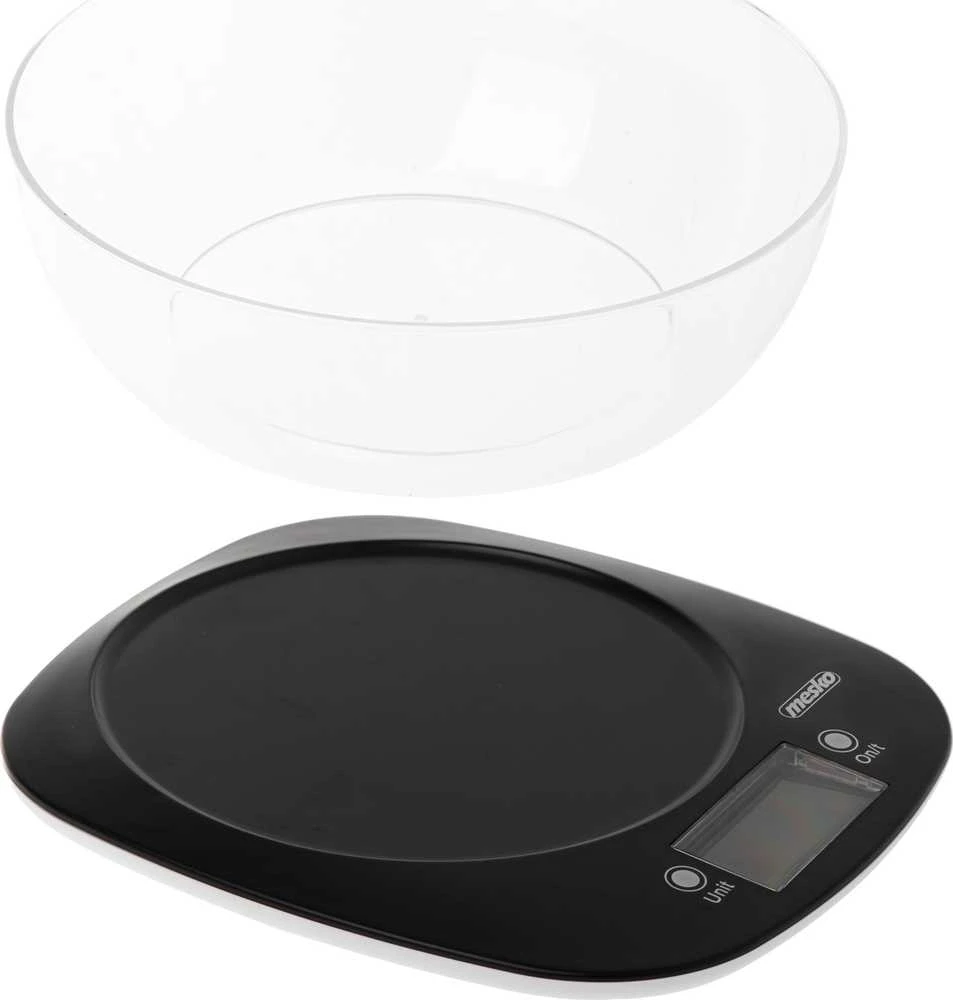 Virtuvinės svarstyklės Mesko Adler virtuvės svarstyklės su dubeniu | MS 3179b | Graduacija 1 g | Ekrano tipo LCD | Juodas