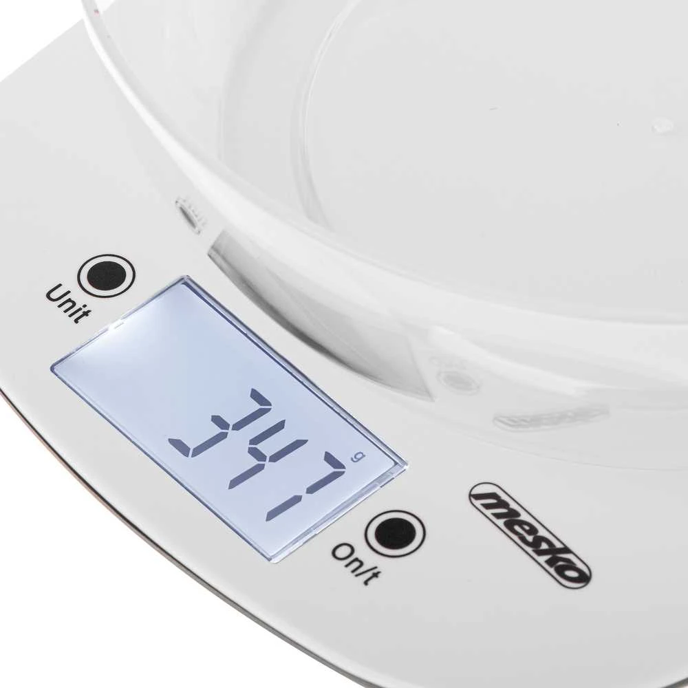 Virtuvinės svarstyklės Adler virtuvės svarstyklės su dubeniu | MS 3179w | Graduacija 1 g | Ekrano tipo LCD | Baltas
