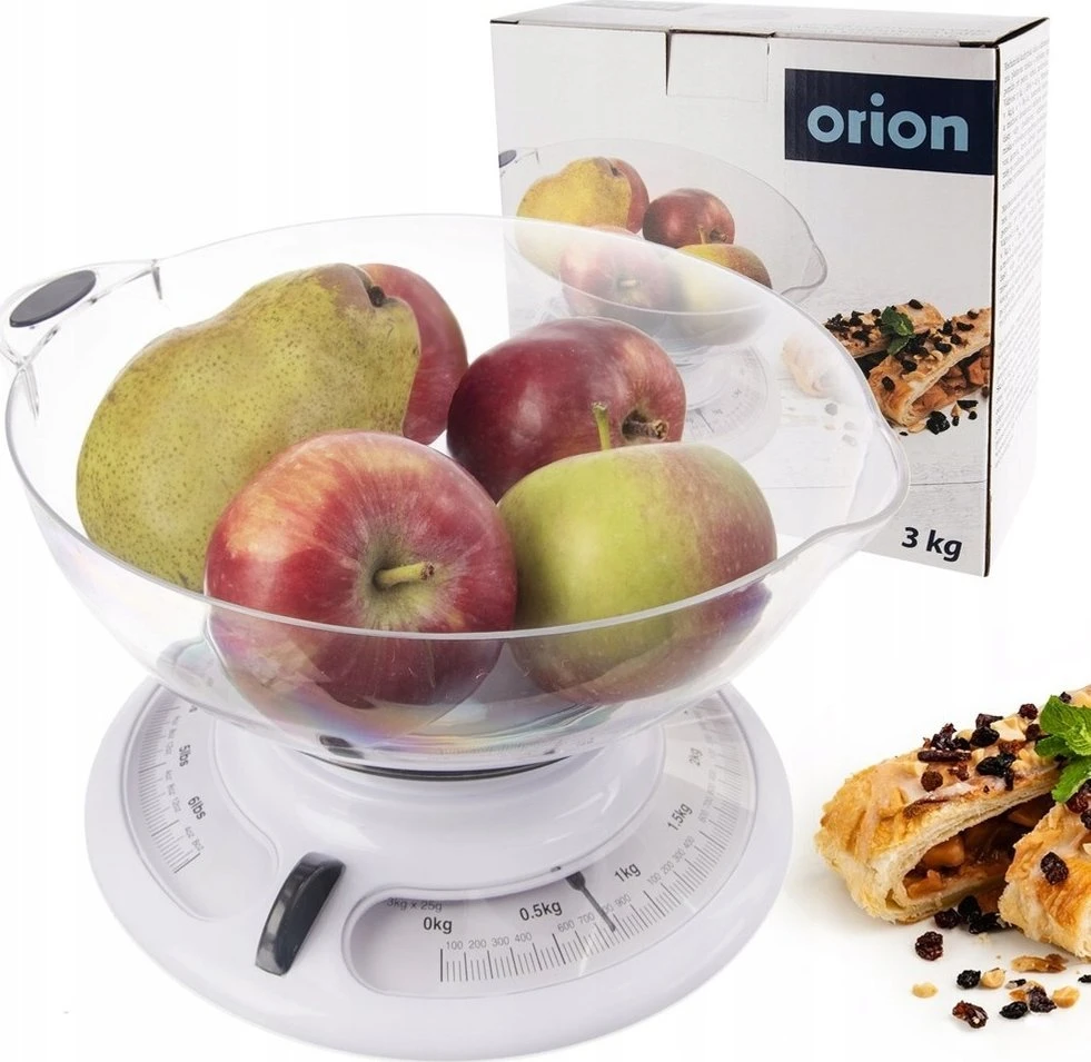 Virtuvinės svarstyklės Orion Mechaninė virtuvinė svarstyklė su dubeniu 3kg
