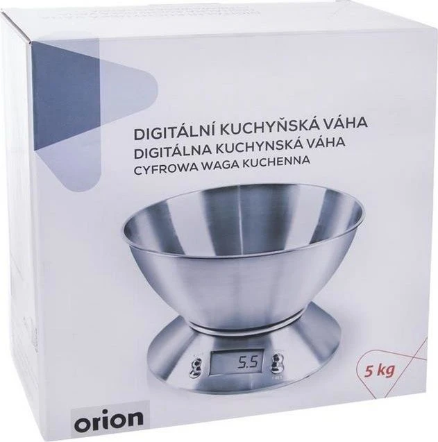 Virtuvinės svarstyklės Orion Elektroninė virtuvinė svarstyklė 5kg su plienine miska