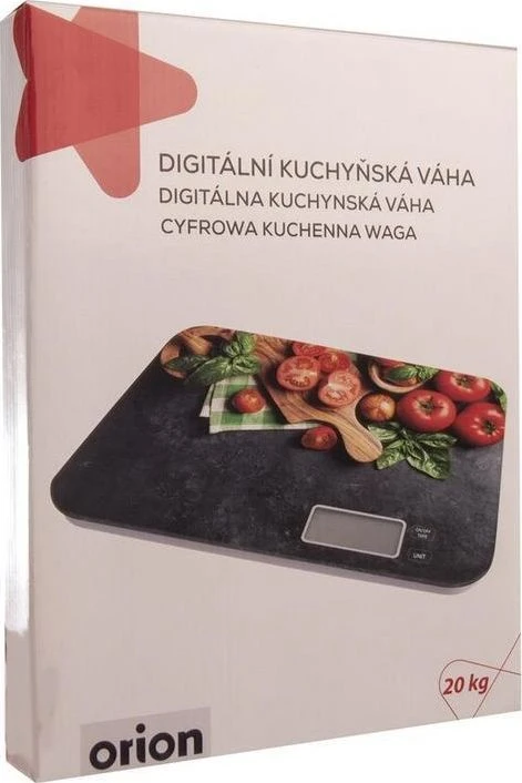 Orion virtuvinės svarstyklės stiklinės 20 kg elektroninės plokščios