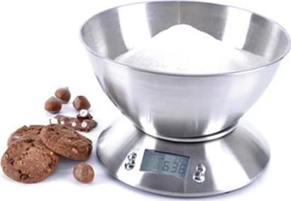 Virtuvinės svarstyklės Orion Elektroninė virtuvinė svarstyklė 5kg su plienine miska
