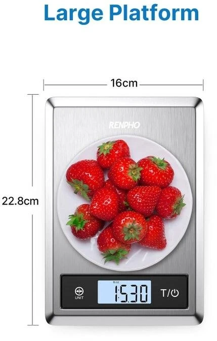 Virtuvinės svarstyklės Renpho Nutrition Scale Calibra 1 Nerūdijantis plienas (PEU-ES-SNS01-SL)