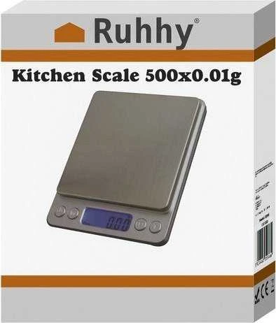 Virtuvinės svarstyklės Juvelyrinės svarstyklės 500x0,01g Ruhhy
