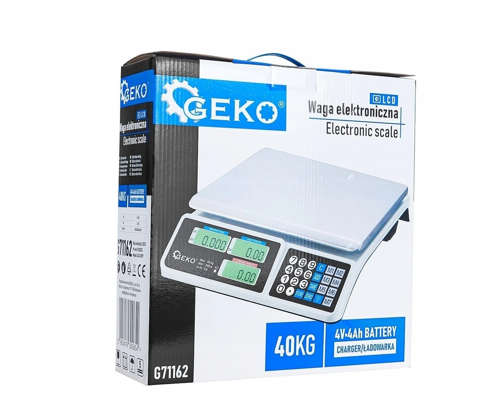 Virtuvinės svarstyklės TOGO GEKO Svarstyklės elektroniczna 40kg LCD (G71162)